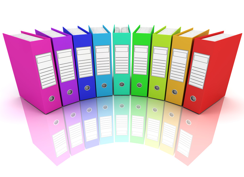 Folders on white isolated - Archive concept